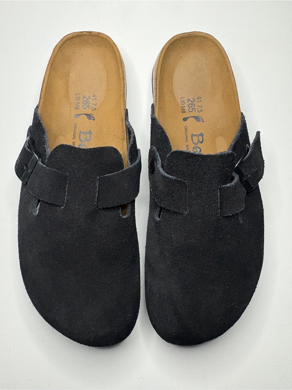 Betula by Birkenstock black suede clogs original fussbett new without box - Picture 2 of 8